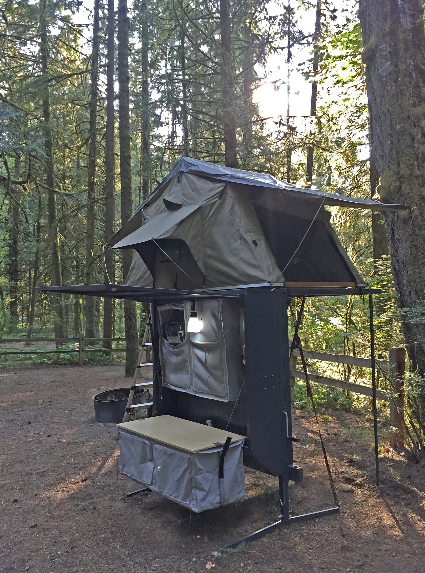 Nomad Hitch Camper with Roof Top Tent & Annex